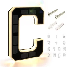 Solar House Numbers Lighted Address Sign Waterproof LED Address Plaque for Home