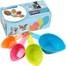 HINMAY Pet Food Scoops Plastic Measuring Cups Set for Dog Cat and Bird Food ...