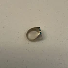 Vintage Southwestern Style Sterling Silver Ring W/Crushed Turquoise Chip Inlay