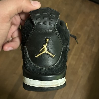 Jordan Air Jordan 4 Black/Gold Men s Mid Top Lace-Up Basketball Sneakers