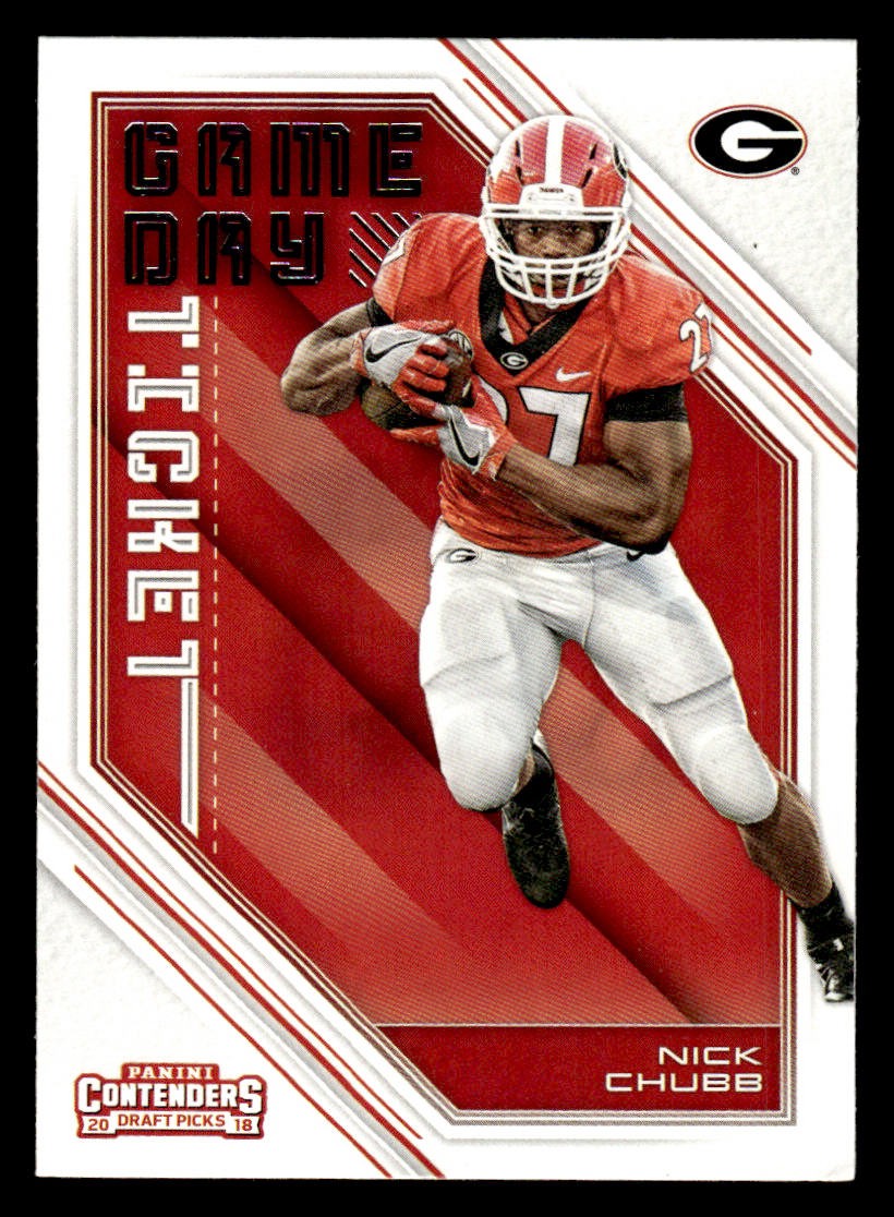 2018 Panini Contenders Draft Picks #12 Nick Chubb Game Day Ticket card