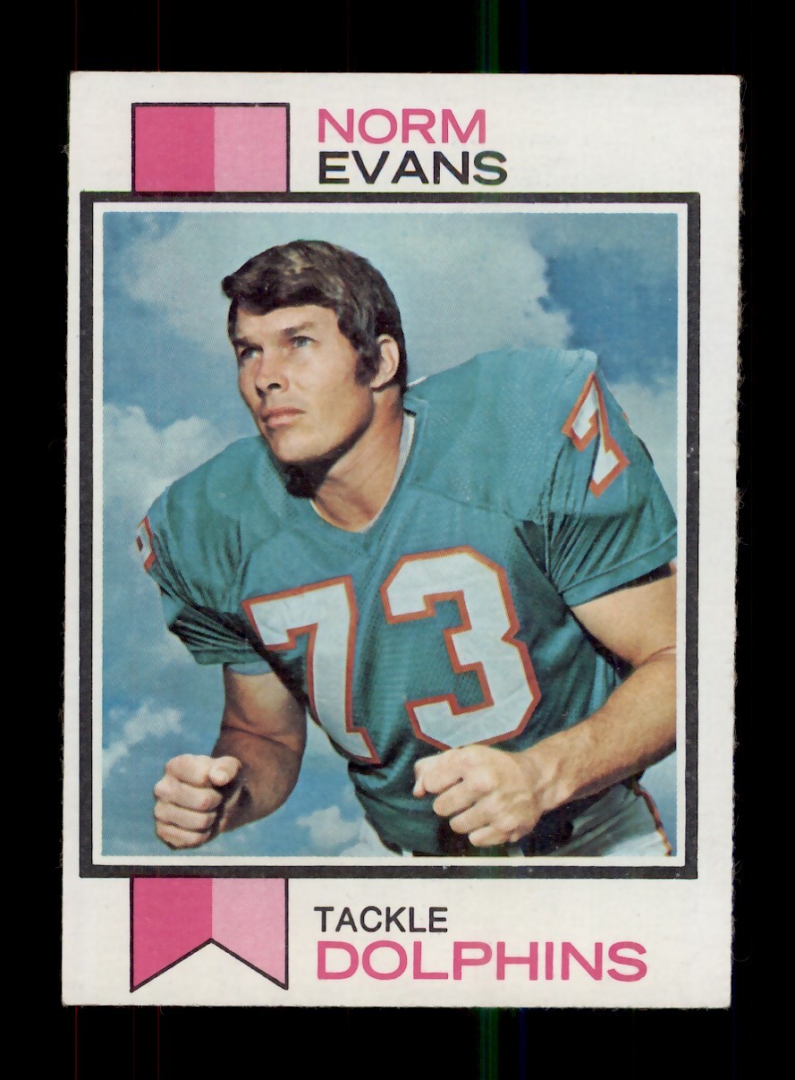 1973 TOPPS FOOTBALL #188 NORM EVANS MIAMI DOLPHINS