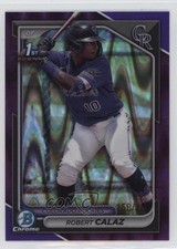 2024 Bowman Chrome Prospects Purple RayWave Refractor 158/250 Robert Calaz 0wl1