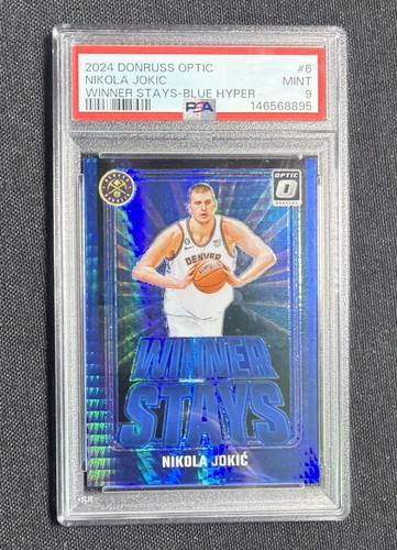 2024-25 Donruss Optic Winner Stays Nikola Jokić Blue Hyper Prizm /175 Psa 9 MVP
