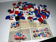 Lot Vintage Tupperware Toys Build-O-Fun Master Builder Block 175 Pieces GUC