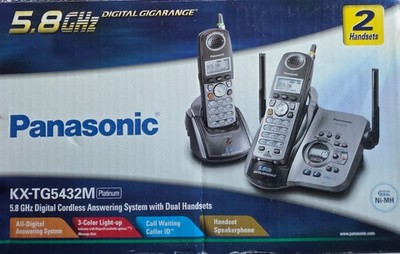 受信機 Panasonic RJ410 Panasonic KX-TG5432M Gray 5.8 GHz Cordless Phone with Answer