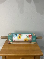 The Pioneer Woman Ceramic Rolling Pin & Stand Breezy Blossoms Floral  NIB