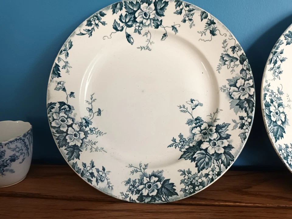 2 ANCIENNES ASSIETTES PLATES/DESSERT ST AMAND HAMAGE MARIE LOUISE DECO VINTAGE - Photo 2/4