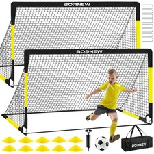 Kids Soccer Goal for Backyard Set - 2 Set of 7X5 / 6X4 ft Toddler Soccer Nets Tr