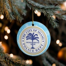 City Of Miami Police Department 3" Ceramic Christmas Ornament Made in the USA Sh