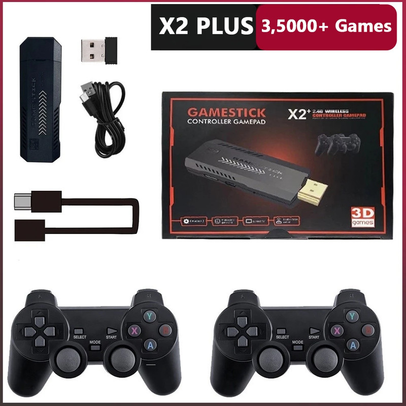X2 Plus 128GB Handheld Game Console 4K HDMI 40000 Retro Games 50 Emulators Pro