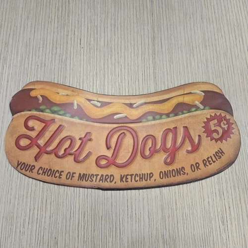 Vintage style Hot Dog Tin Metal Sign