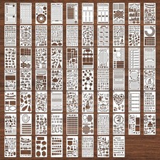 68 Pcs Stencils for Painting Reusable Texture Stencils Journal Stencil for Bu...