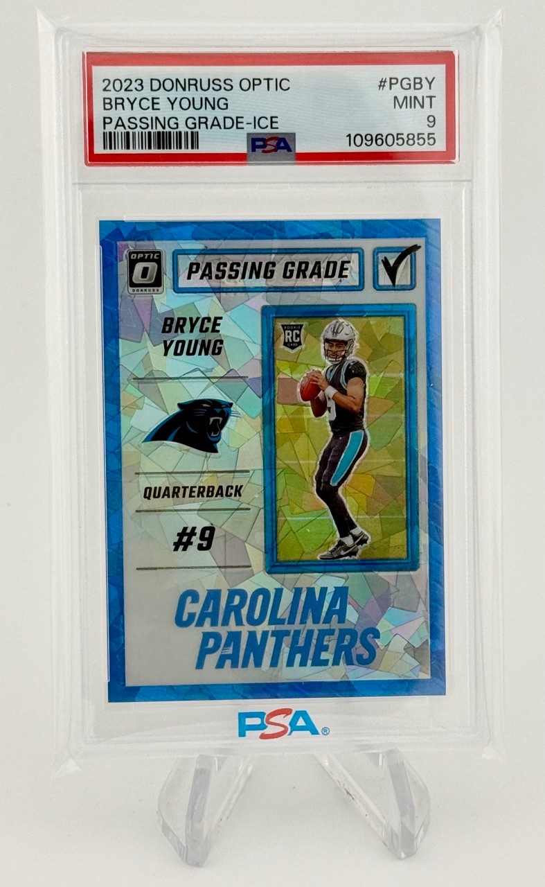 2023 Panini Donruss Optic Bryce Young Passing Grade Ice /15 PSA 9