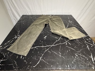 DKNY Brooklyn Olive Green Distressed Denim Jeans Pants Men's 33/32