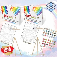 BAISITE Paint by Numbers Kit, 16x20" 2pk Framed Canvas Adults