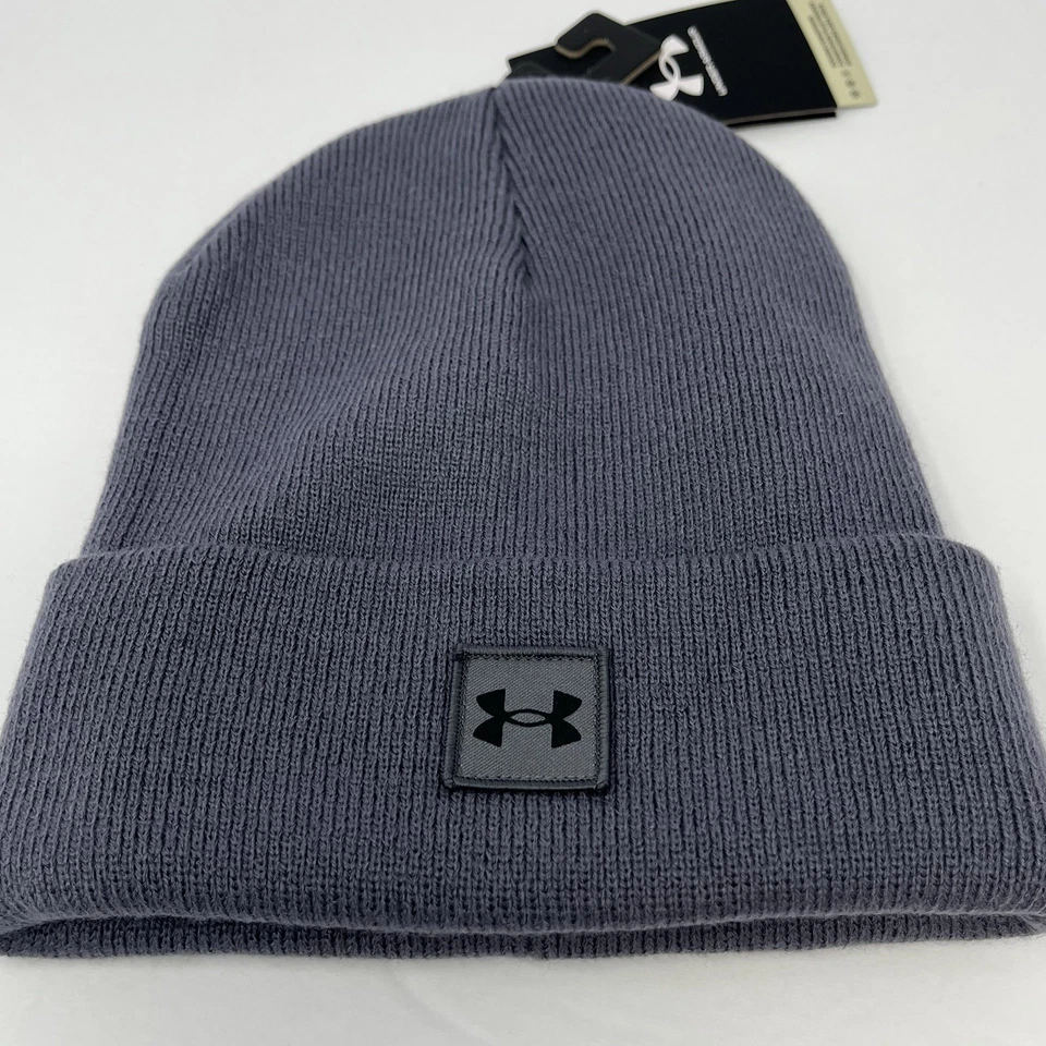 Under Armour Hombres Gorro Plegable con Puños con Logo Invierno Sombrero Gorra Tobogán Gris Foto 2 de 4