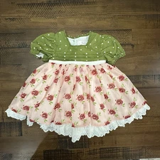 Boutique Sweet Honey Clothing Company Linen Floral Spring dress Infant 6 Mos