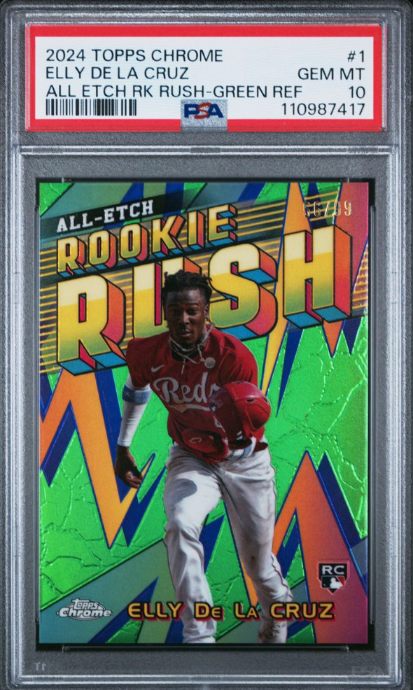 2024 Topps Chrome Elly De La Cruz All-Etch Rookie Rush Green /99 #CERR-1 PSA 10