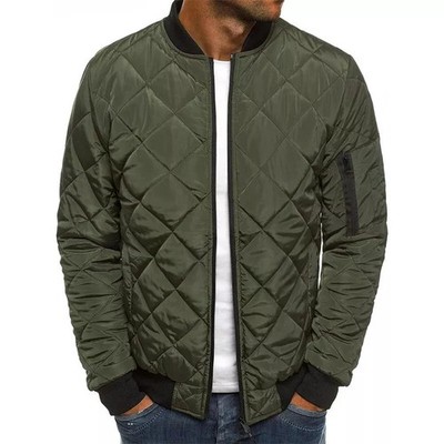 Men's Bomber Outwear Sports Jacket Quilted Casual Loose Winter Coat Warm Jackets