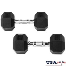 Hex Dumbbell Rubber Coated Anti-Slip Grip Weight Training Equipment New