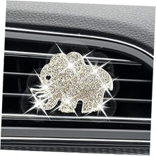 Auto Diamond Elephant Air Conditioning Outlet Clip, Bling Silver elephant