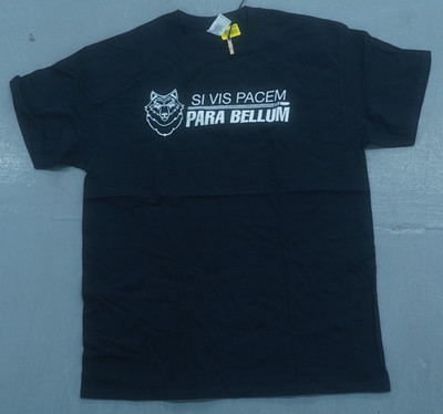 SI VIS PACEM PARA BELLUM WOLF T-SHIRT BLACK SIZE LARGE NEW WITH TAGS