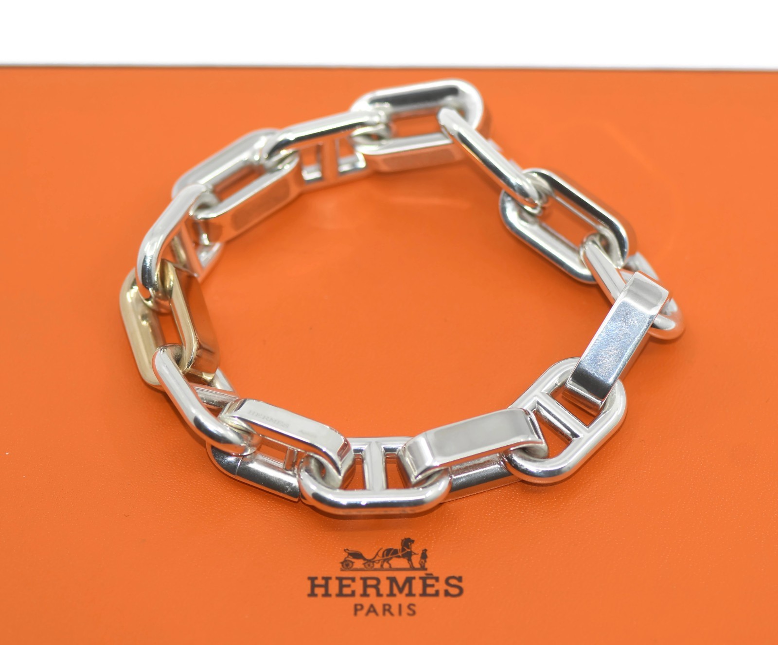 Hermes Horace GM Sterling Silver Bracelet