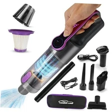 Car Vaccum Cleaner - 2 in 1 Handheld dustbuster, High Power, Portable, Purple