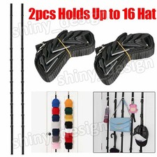 2PCS Baseball Cap Hat Rack Wall Door Hanger Holder Storage Organizer 16 Hooks