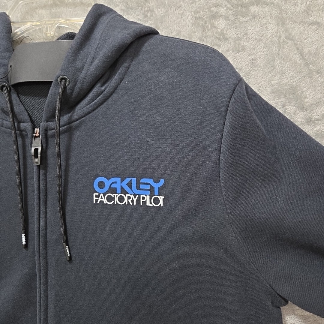 Oakley Hoodie Jacket Mens L Black Graphic Factory Pilot Motorcross Gear Full Zip image 8
