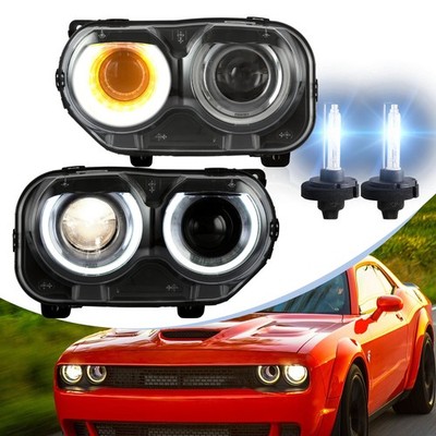 Für Dodge Challenger SRT SXT GT T/A 2015-2024 VLAND Scheinwerfer+D2H-Glühbirnen