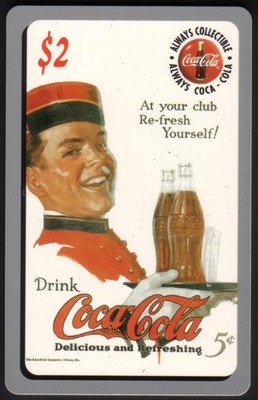 Coca-Cola '95 $2. Server: 'At Your Club, Re-fresh' Coke #41 of 50 Phone Card