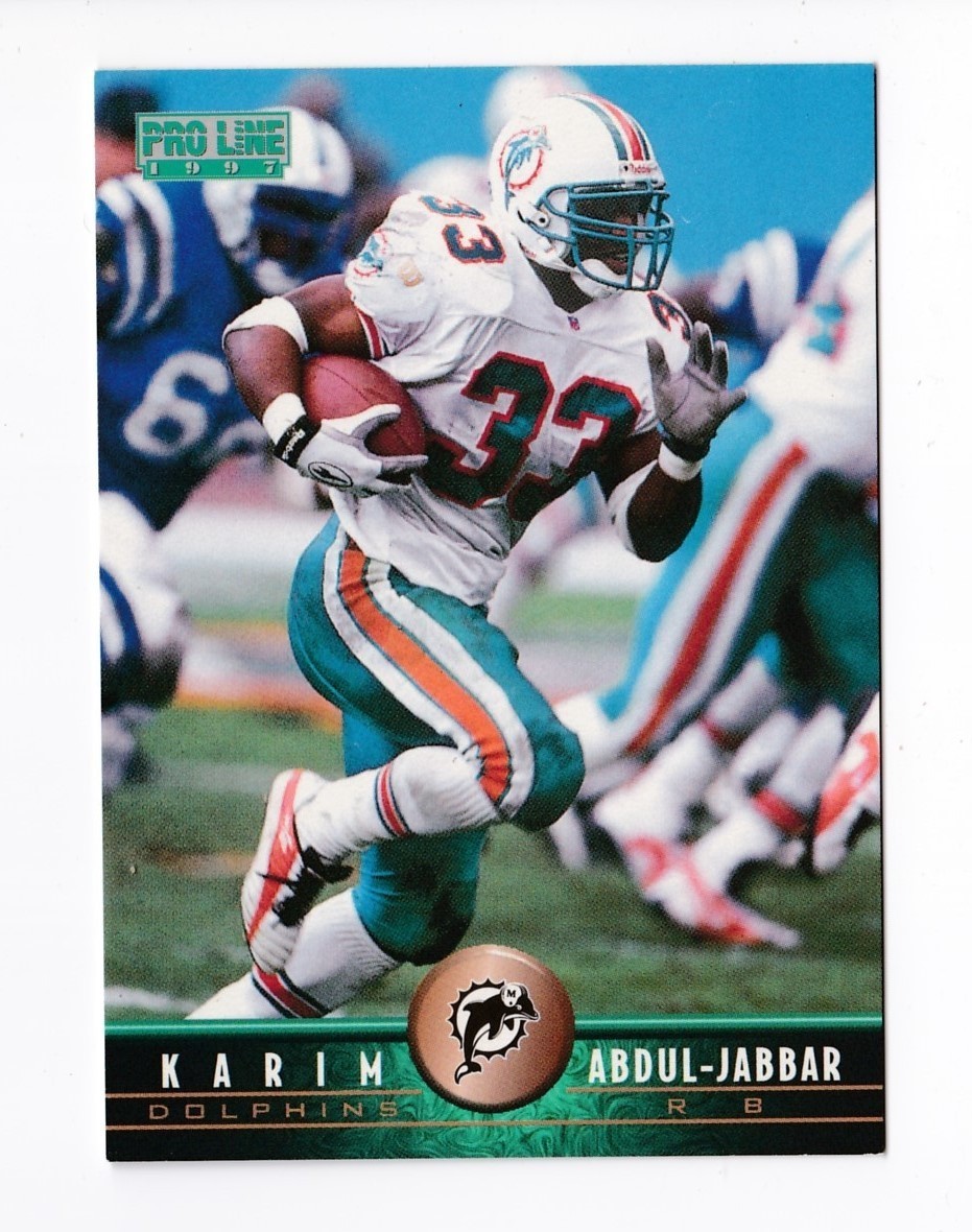 1997 Pro Line Score Board Football Karim Abdul - Jabbar Dolphins #141