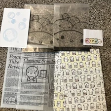 tcmc the coffee monsterz co emotis Newspaper Vellum Paper sheet Bags Sticker