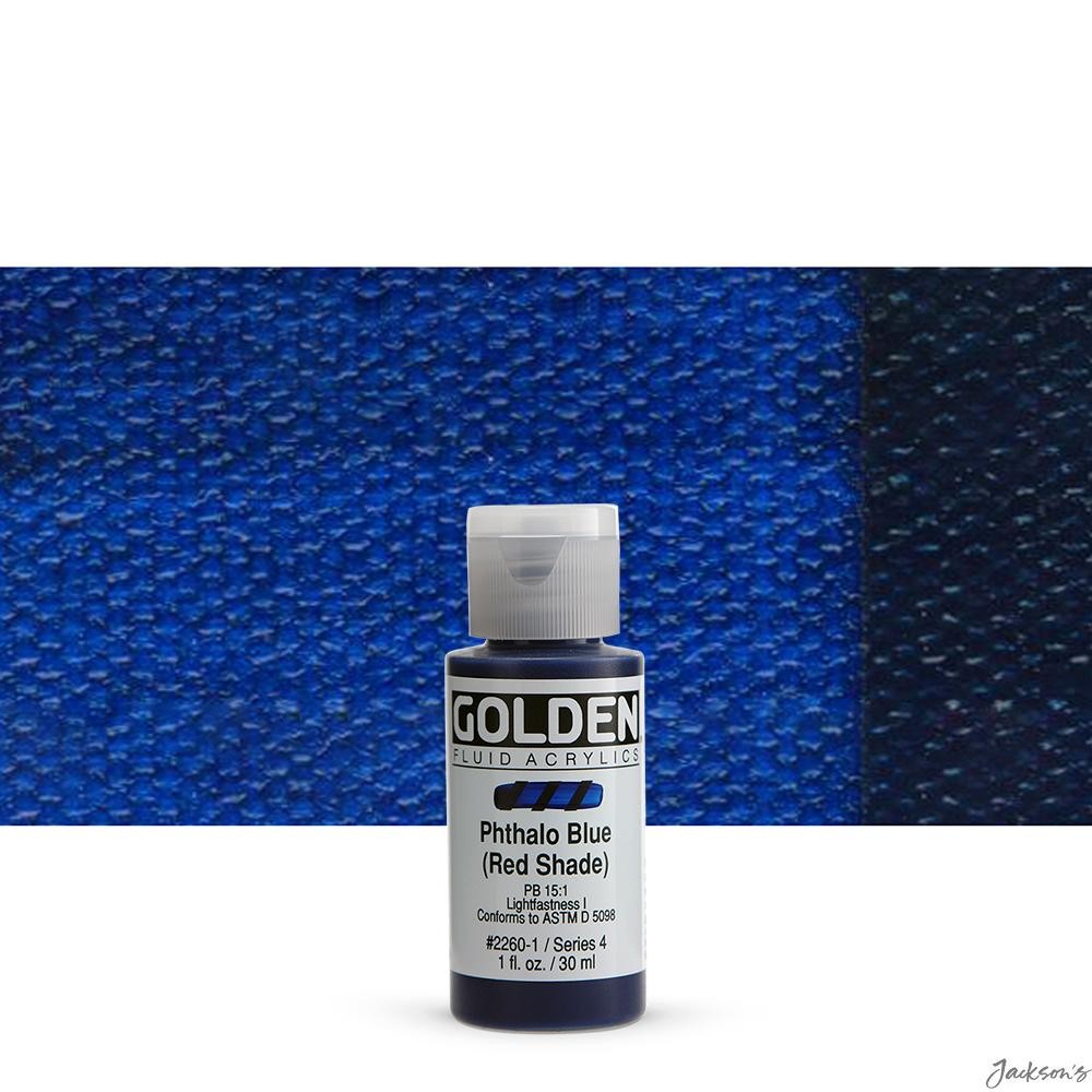 Golden Fluid Acrylic Paint Bottle 30ml 1oz Phthalo Blue Red Shade For Art