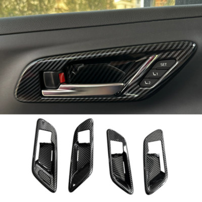 For Toyota Crown 2023-2025 Carbon Fiber Inner Door Handle Bowl Cover Trim 4pcs