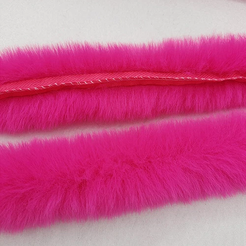 2M Multicolor Faux Rabbit Fur Strips Ribbon Edge Trim Sewing Cuffs Wide 5cm DIY - Picture 12 of 31