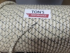 8mm Suppression Core Woven Braided Cloth White With Black Tracer Spark Plug Wire