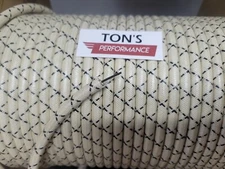 8mm Suppression Core Woven Braided Cloth WHITE with BLACK tracer SPARK PLUG WIRE