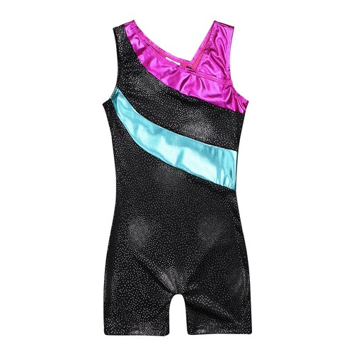 UK Kids Girls Leotards One-piece Ballet Dance Jumpsuit Gymnastics Workout Romper - Picture 50 of 55