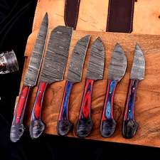 CUSTOM HANDMADE FORGED DAMASCUS STEEL CHEF KNIFE KITCHEN KNIVES CHEF SET 123