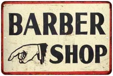 Barber Shop Sign Hand Pointer Vintage Look Chic Pole Salon Hair Cut 108120020015