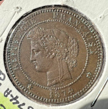 France, Cérès, 10 Centimes, 1874, Bordeaux, AU