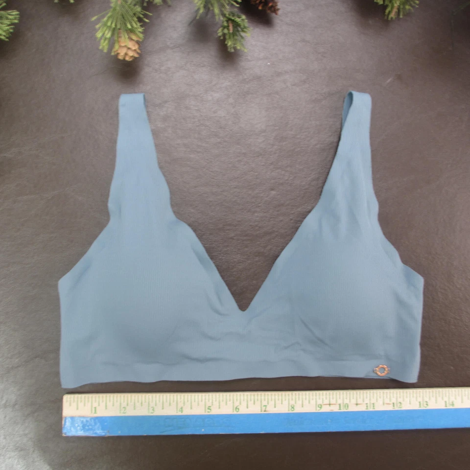 Sujetador Danskin L Azul Encaje Inalámbrico Sin Forro Cierre Trasero Foto 2 de 4