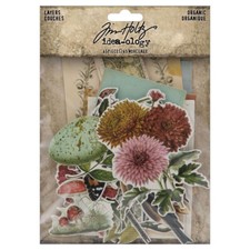 TH94316 IdeaOlogy Organic Layers 45 pcs. by Tim Holtz Flowers Birds Butterfly