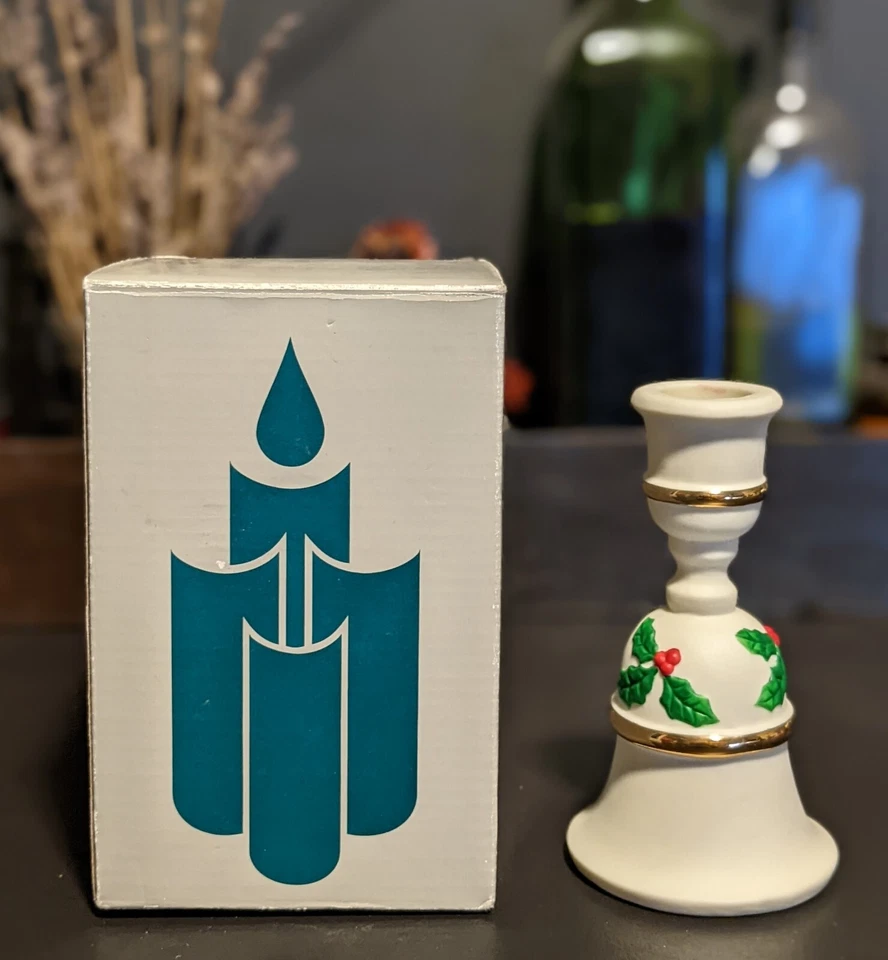 Candelabro Campana Cerámica Partylite Candelabro Navidad - P0143 Caja Original Foto 2 de 4