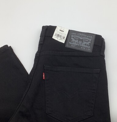 Levis 512 Slim Taper Stretch Jeans Black Size 32 x 32 (Actual 32 x 29.5) NWT