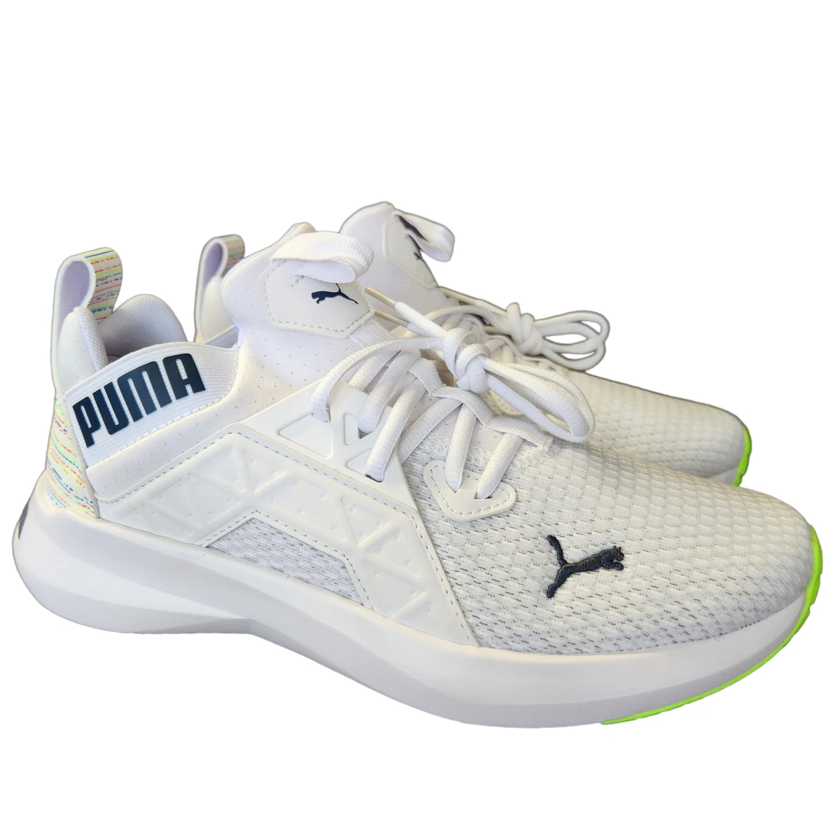 PUMA Men s Softride Enzo NXT Running Shoe White Spellbound Green