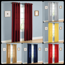 1PC SOLID SEMISHEER GROMMET FAUX SILK WINDOW CURTAIN PANEL VERSATILE DECOR MIRA